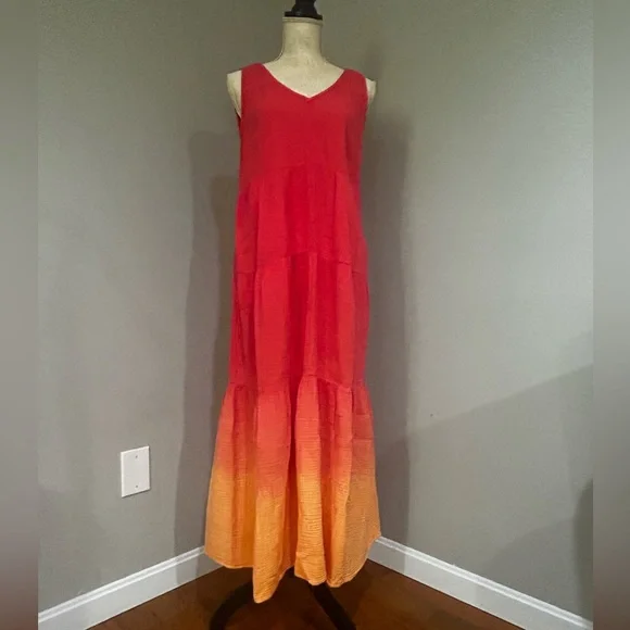 Marine Layer Corinne Sleeveless Double Cloth Cotton Maxi Dress - Picture 9 of 16